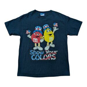 M&M’s Show Your Colors Patriotic Men’s T Shirt Size Med 2006 Y2K 4th July USA